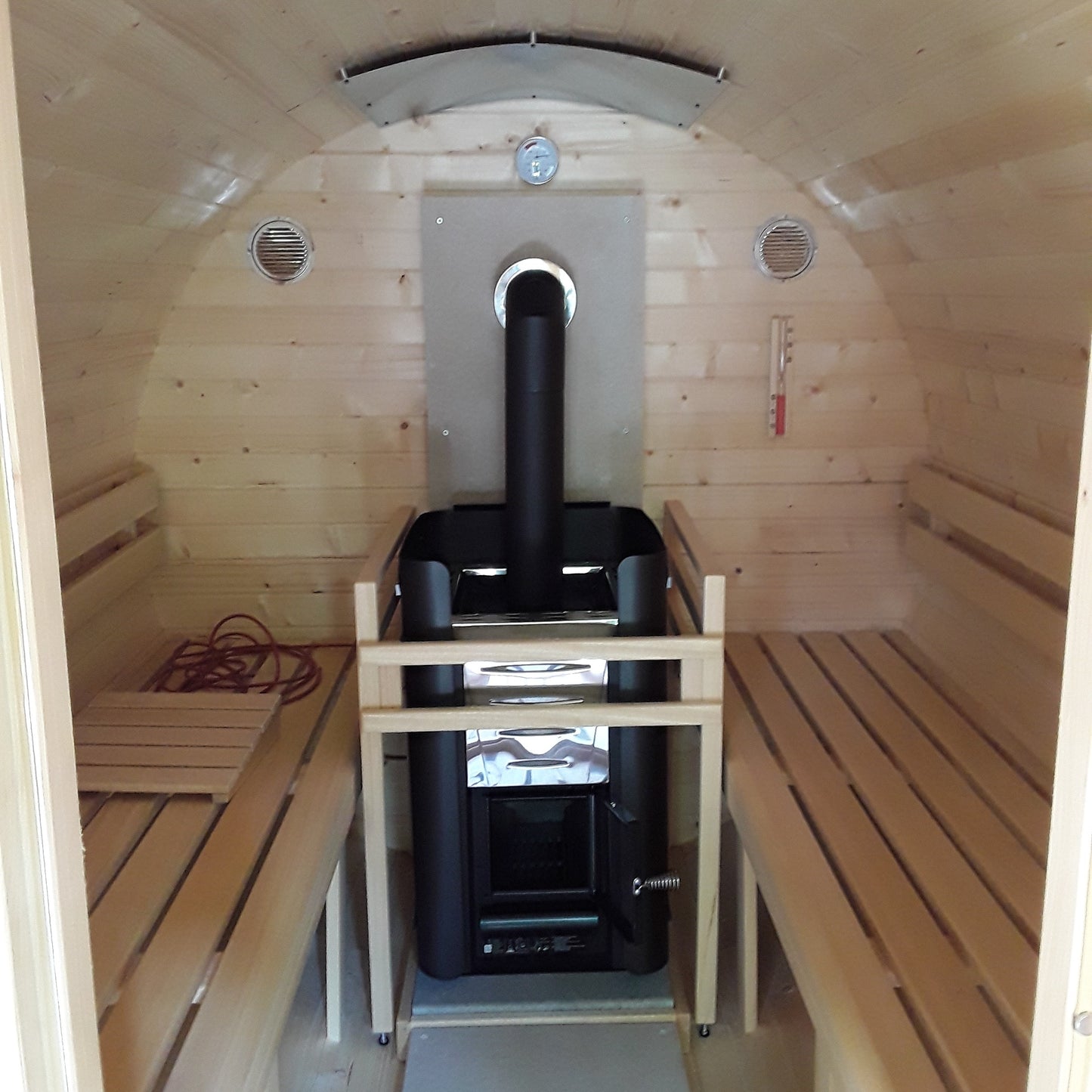 Fass-Sauna -Bausatz- 2400 mm Länge, holzbefeuert