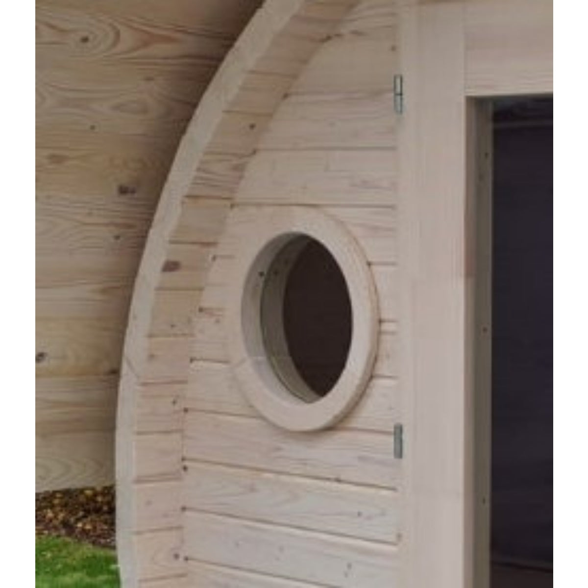 Fass-Sauna Rundfenster