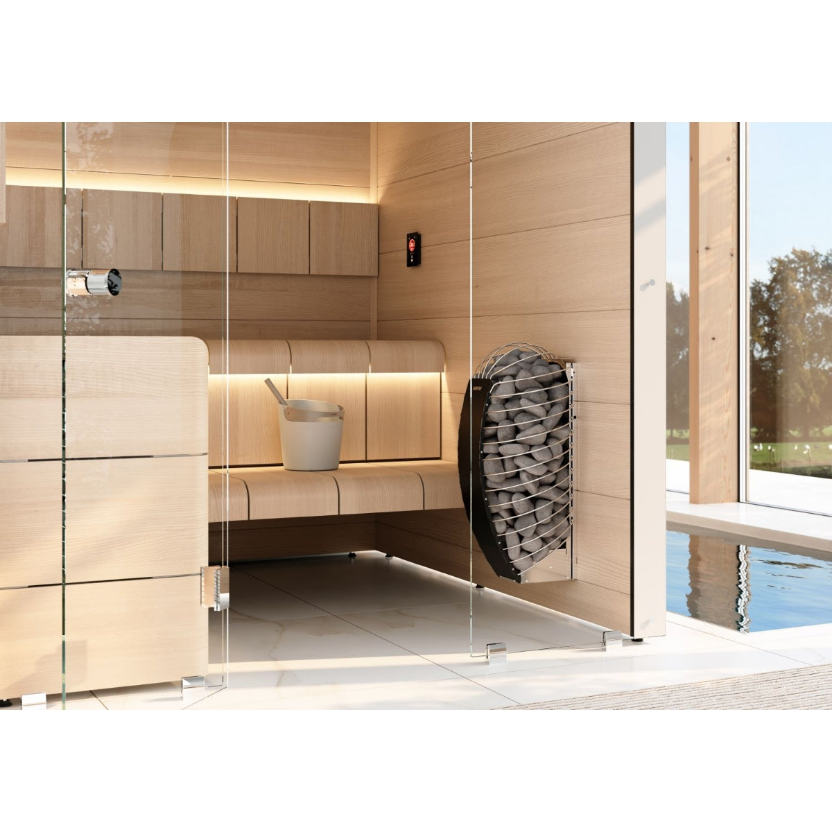 Saunaofen Spirit SP90FC  9,0 kW, Harvia, mit Fenix WIFI Steuerung